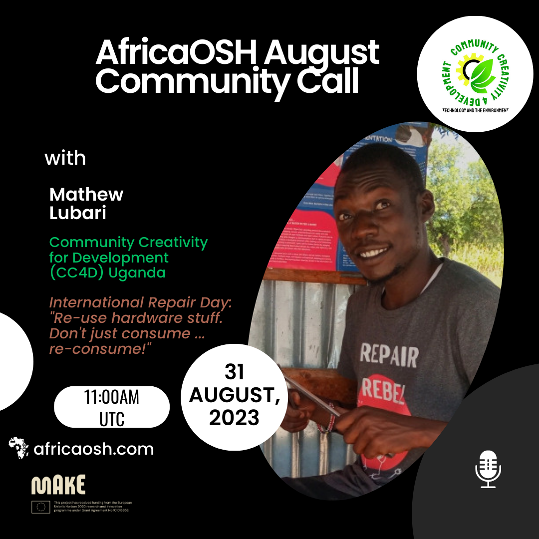 Mathew Lubari, the speaker, is in the photo with some tools in his hands and a t-shirt where you can see the 
